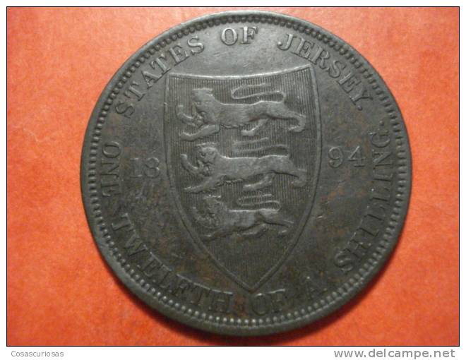 3487  JERSEY  UNITED KINGDOM  1/12 SHILLING     AÑO / YEAR  1894  VF+ - Jersey