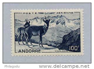 Andorre 1950, Isards Et Chaine De L’Alt Del Grio, PA N° 1**   Cote 110 € - Luchtpost