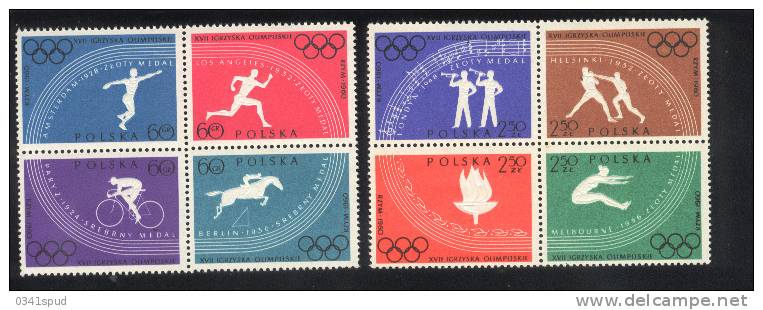 Jeux Olympiques 1960  Pologne  **  Never Hinged TB  Cyclisme, Athlétisme, Boxe, Hippisme - Summer 1960: Rome