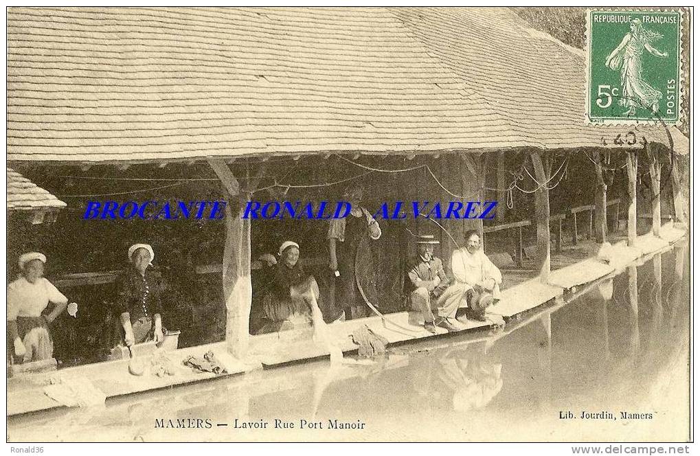 Cp 72 MAMERS Lavoir, Rue Port Manoir ( Lavandières, Linges)adr à Suzanne ROUBAUD  PARIS - Mamers