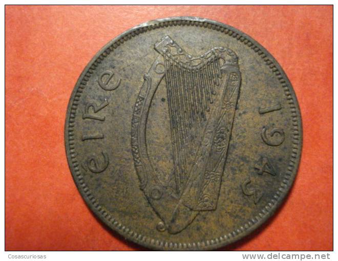 3639 EIRE IRELAND IRLANDA  ONE PENNY  GALLINA POULE ANIMAL       AÑO / YEAR  1943    XF+ - Irlande