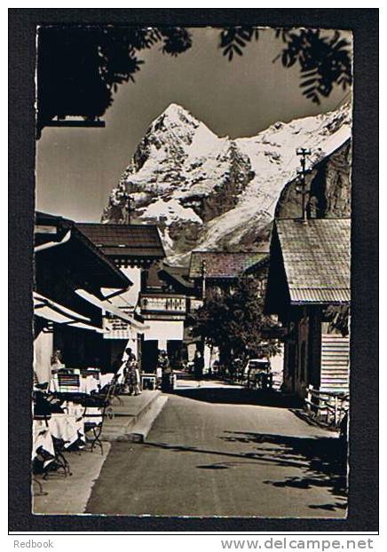 2 Real Photo Switzerland Postcards Dorfstrasse Murren & Eiger Mountaineering Climbing Theme - Ref 239 - Mürren