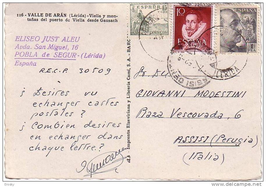 PGL - 0188 ESPANA, VALLE DE ARAN 1952 - Lérida