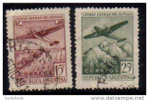 ARGENTINA   Scott #  C 45-6  F-VF USED - Posta Aerea