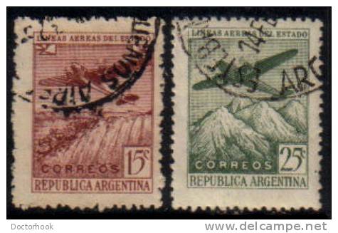 ARGENTINA   Scott #  C 45-6  F-VF USED - Posta Aerea