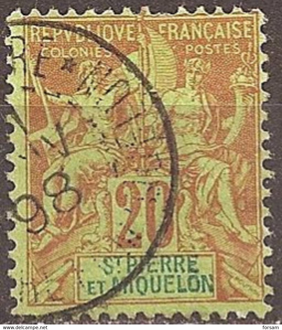 SAINT-PIERRE And MIQUELON..1892..Michel # 52...used...MiCV - 28 Euro. - Gebruikt