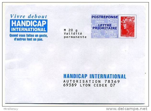 PAP POSTREPONSE PRET A POSTER MARIANNE DE BEAUJARD HANDICAP INTERNATIONAL - Prêts-à-poster:Answer/Beaujard