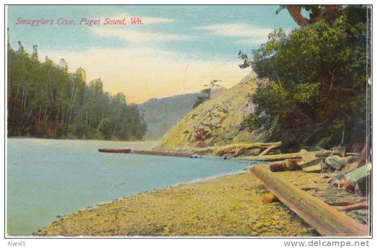 Smuggler's Cove, Puget Sound Washington State Vintage Postcard - Otros & Sin Clasificación