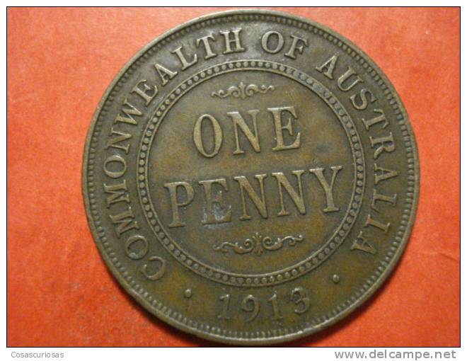 3649  AUSTRALIA    ONE PENNY       AÑO / YEAR   1913   VF- - Penny