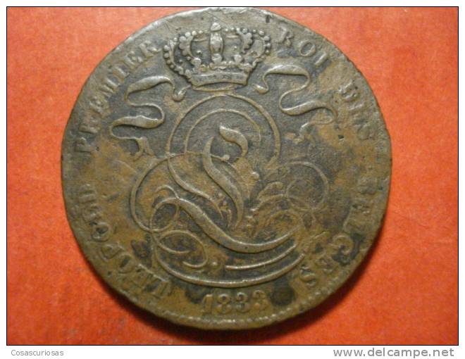 3659   BELGIQUE BELGIE BELGICA   5 CENTS        AÑO / YEAR   1833   F- - 5 Cent