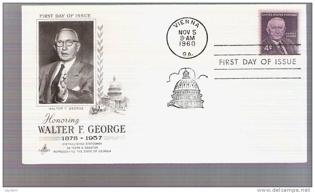 FDC Walter F. George  - Scott # 1170 - 1951-1960