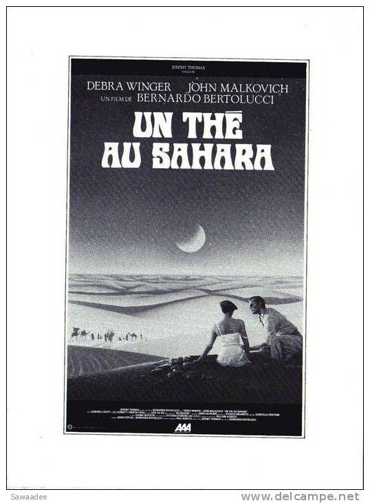 PAVE DE PRESSE - FILM UN THE AU SAHARA DE BERNARDO BERTOLUCCI AVEC JOHN MALKOVICH - Autres & Non Classés