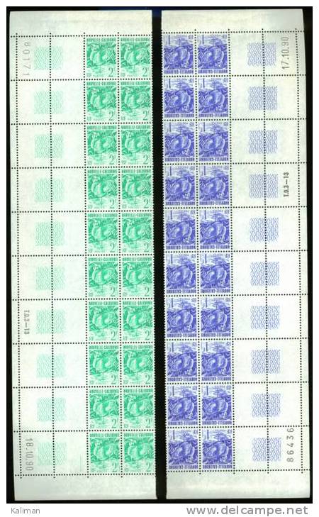 Nouvelle-Calédonie Bloc De 20 Coin Daté Du N° 602 à 606 Xx - Cote 22 Euros - Prix De Départ 7,5 Euros - Unused Stamps