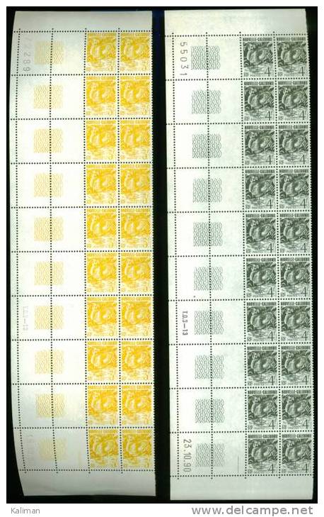 Nouvelle-Calédonie Bloc De 20 Coin Daté Du N° 602 à 606 Xx - Cote 22 Euros - Prix De Départ 7,5 Euros - Unused Stamps