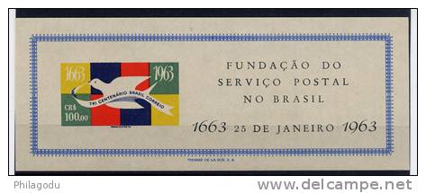 Brésil 1963, Bloc N°13 ** Neuf ++ 300ans De La Fondation De La Poste, - Ongebruikt
