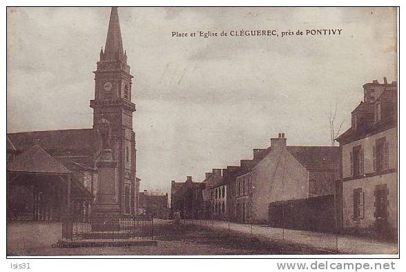 Dép 56 - X277 - Cleguerec - Place Et église - Près De Pontivy - Bon état Général - Cleguerec