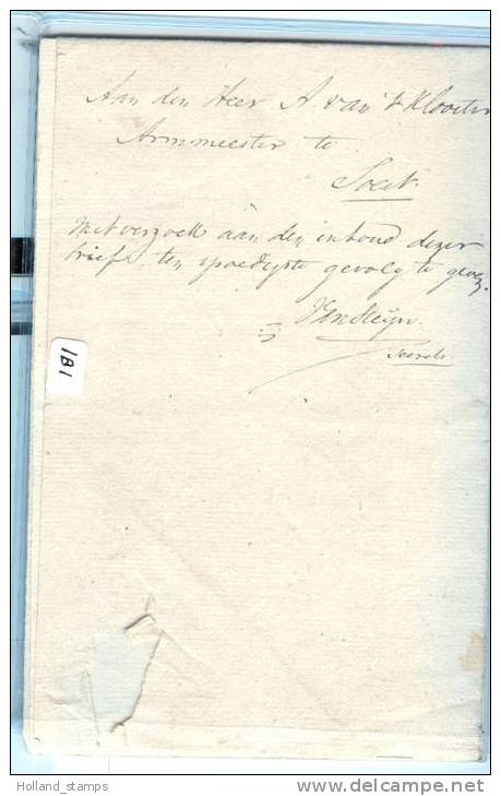BRIEFOMSLAG ARMMEESTER A. VAN HET KLOOSTER TE SOEST (181) Ongefrankeerd  22 APRIL 1839 - ...-1852 Voorlopers