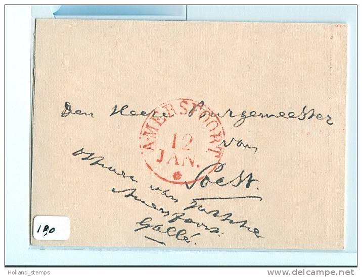 Briefomslag (190) Ongefrankeerd Aan De BURGEMEESTER Te SOESTDIJK 12 JAN 1843  AMERSFOORT RONDSTEMPEL - ...-1852 Prephilately