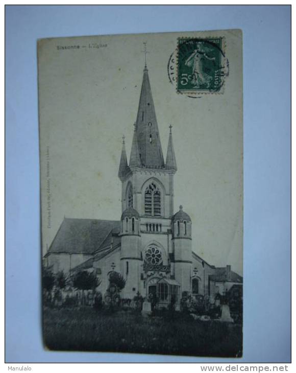 Carte Postale Ancienne Cpa Sissonne Aisne L´eglise - Sissonne