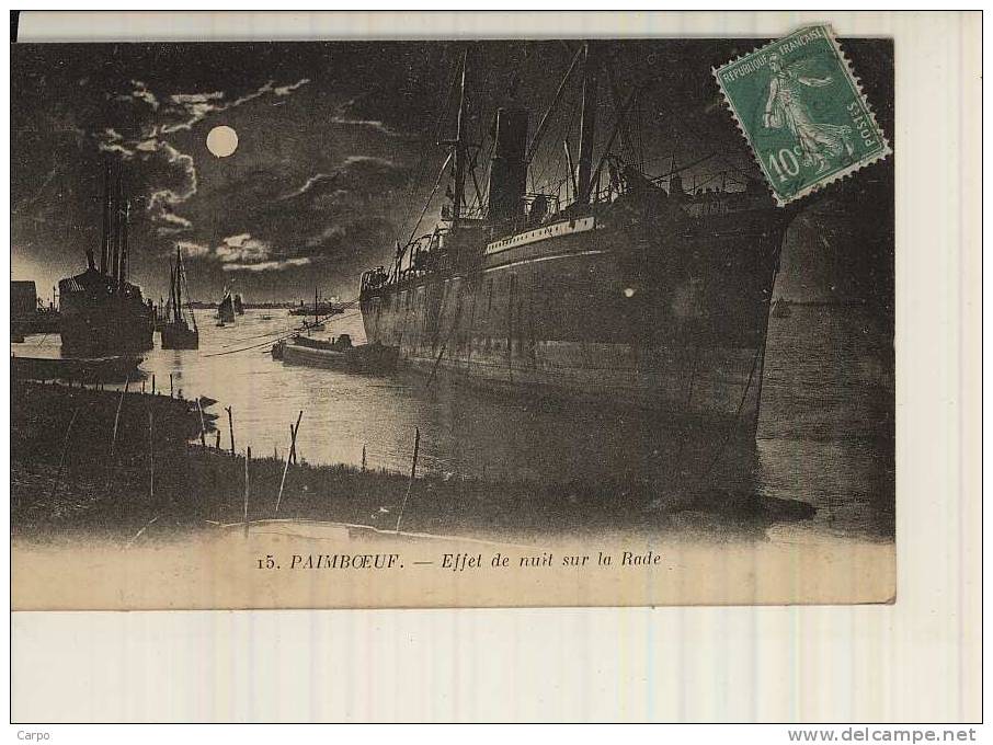 PAIMBOEUF. - Effet De Nuit Sur La Rade. (Bateau) - Paimboeuf