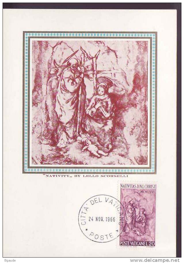 VATICAN CARTE MAXIMUM NUM.YVERT  463  LA NATIVITE DE LELLO SCORZELLY - Cartes-Maximum (CM)