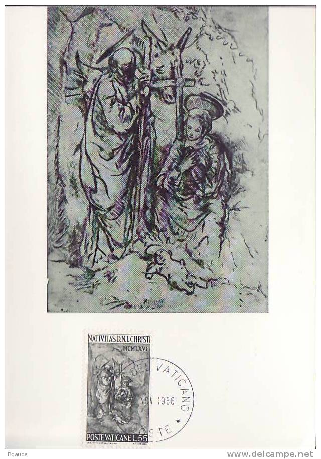 VATICAN CARTE MAXIMUM NUM.YVERT  464  LA NATIVITE DE LELLO SCORZELLY - Cartoline Maximum