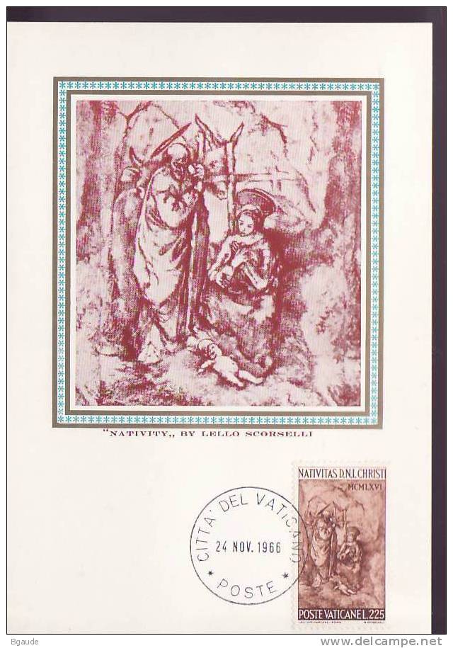 VATICAN CARTE MAXIMUM NUM.YVERT  465  LA NATIVITE DE LELLO SCORZELLY - Maximumkarten (MC)