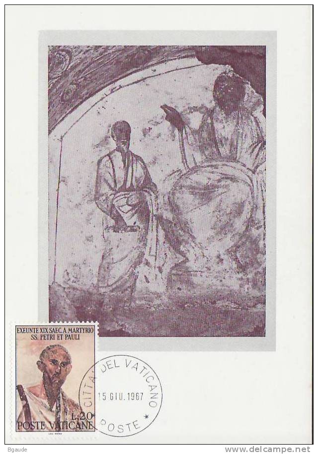 VATICAN CARTE MAXIMUM NUM.YVERT  467 ST PAUL - Cartoline Maximum