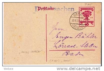 Dzg034/  DANZIG -Reichs-GA. P115 Mit Danzig-Heubude 30.6.20. Vorläufer! - Interi Postali