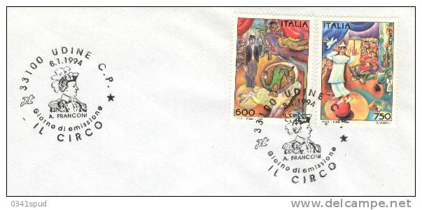 1994  Italia  FDC Udine  Cirque Circus Circo - Cirque