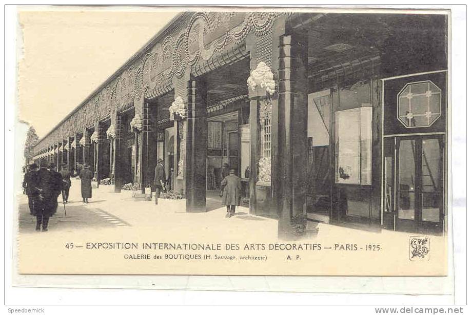 12683 Exposition Internationale Arts Decoratifs Paris 1925 Galerie Boutiques AP 45 - Autres & Non Classés