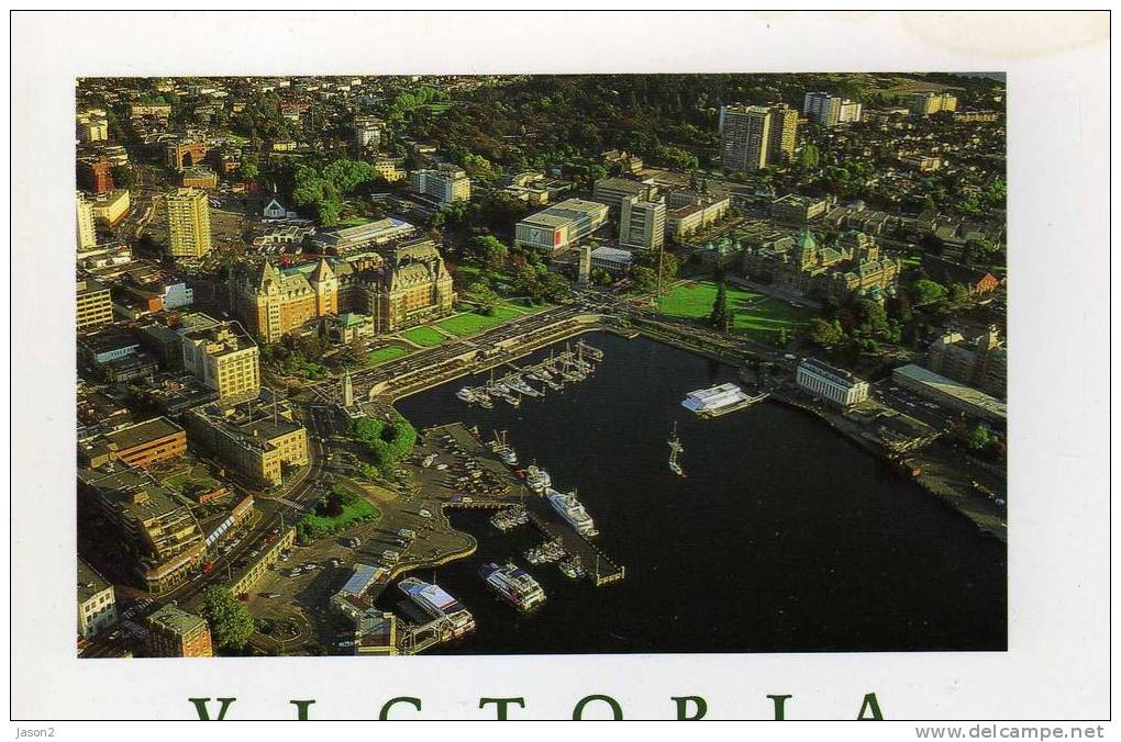 Cpm Victoria: The Inner Harbour From The Air - Cartes Modernes