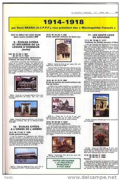 La Philatélie Françaisse N°417 31 Mars 1989 Organe Officiel  TBE - Französisch (ab 1941)