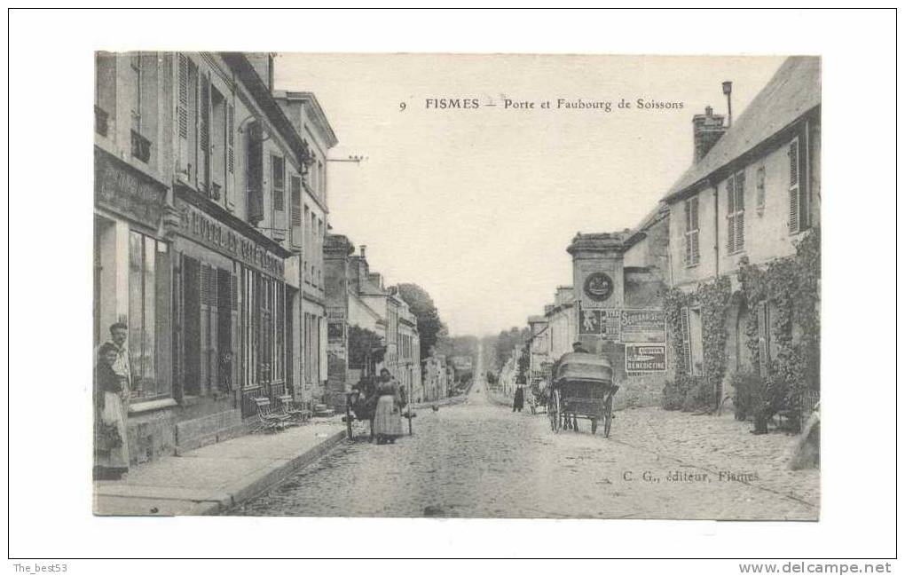 9   -   Fismes   -    Porte Et Faubourg De Soissons - Fismes