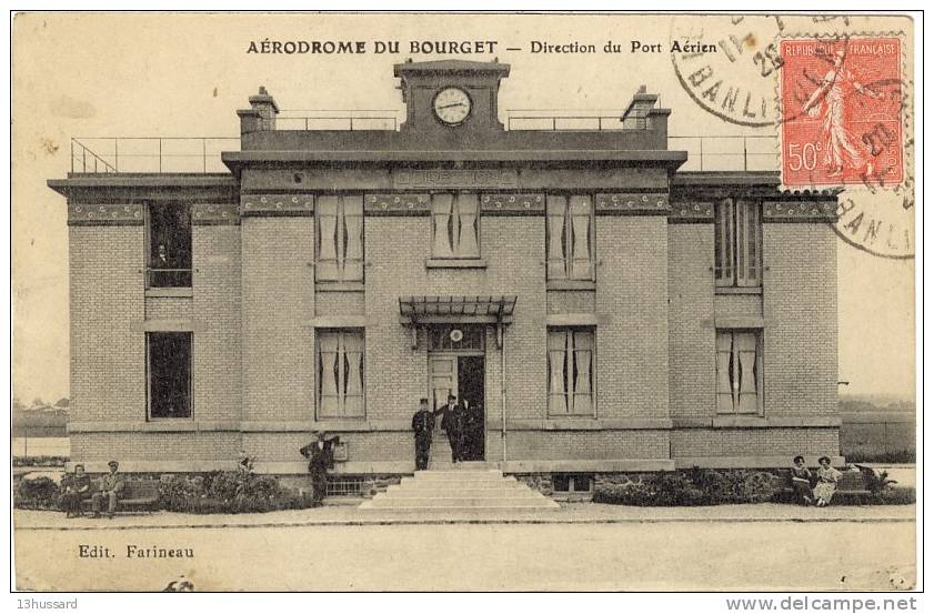 Carte Postale Ancienne Aérodrome Du Bourget - Direction Du Port Aérien - Aviation - Le Bourget