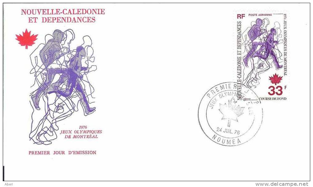 FDC 302 PA 172 Nlle CALEDONIE - COURSE à PIEIDS - MONTREAL 1976 - FDC