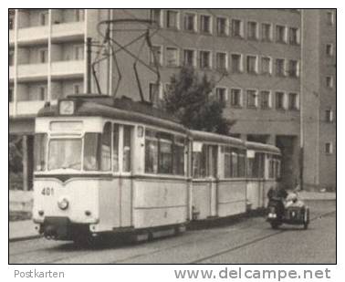 ÄLTERE POSTKARTE MAGDEBURG HOCHHAUS Strassenbahn Tramway Motorrad Beiwagen Side Car Motocyclette Motorbike Motorcycle - Magdeburg