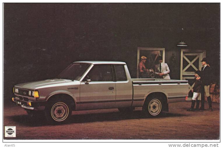 Datsun Nissan Pick-up Truck Advertising Postcard, Equestrian Horse Riding Motif - Vrachtwagens En LGV