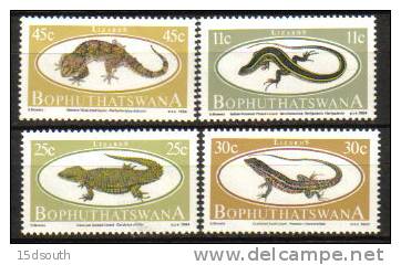 Bophuthatswana - 1984 Lizards Set MNH - Bofutatsuana