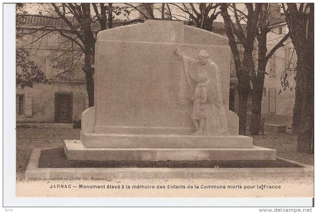 CpE3163 - JARNAC - Monument élevé à La Mémoire Des Enfants De La Commune Morts Pour La France - (16 - Charente) - Jarnac