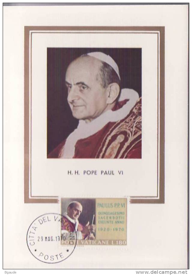 VATICAN CARTE MAXIMUM NUM.YVERT  509  PAUL VI - Cartes-Maximum (CM)