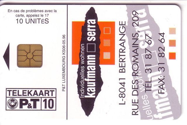 KAUFMAN SERRA  (  Luxembourg Rare Card KS 06 - 05.96 ) - Luxemburg - Luxemburgo