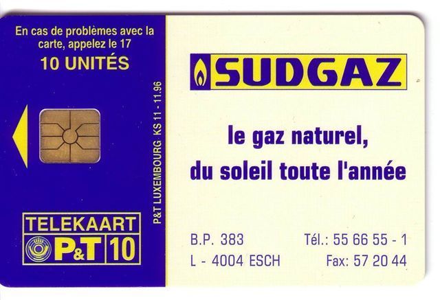 SUDGAZ  ( Luxembourg Rare Card KS 11 - 11.96  ) - Luxemburg - Luxembourg