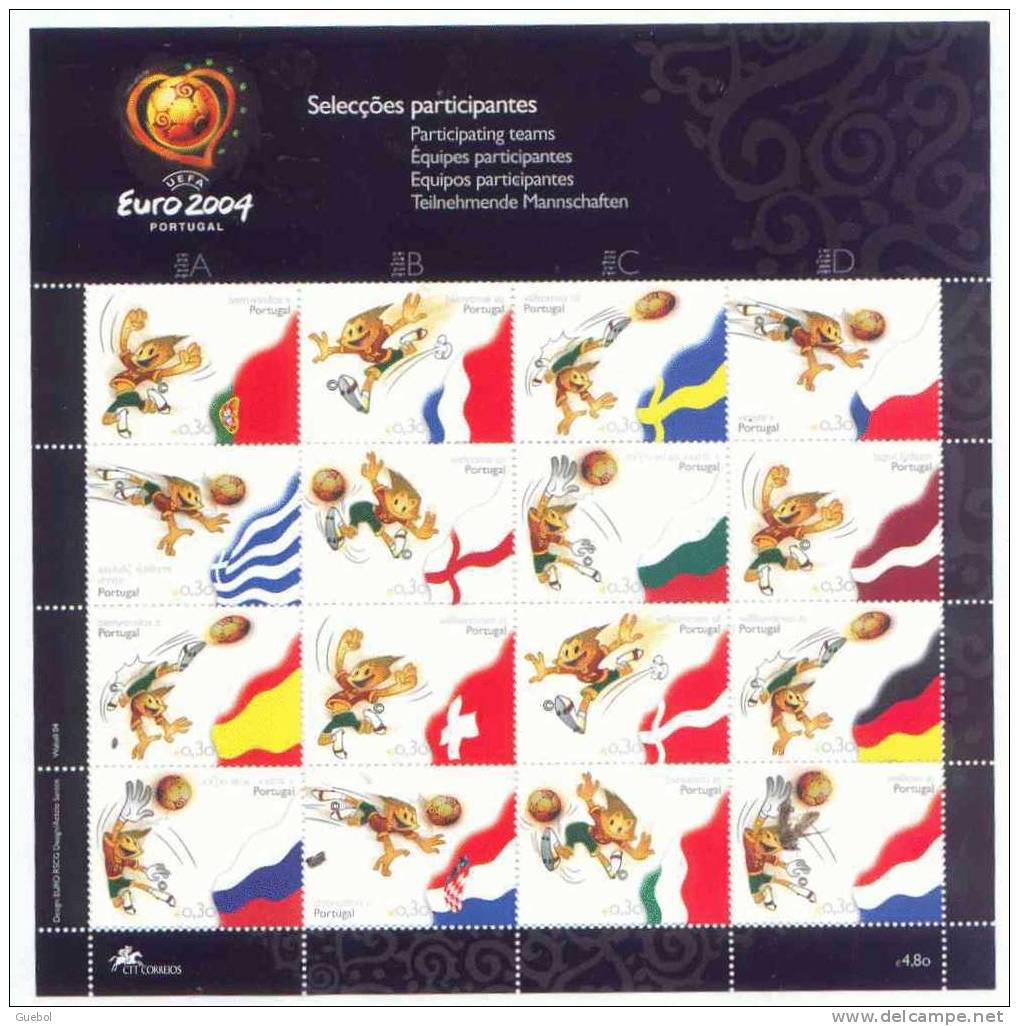 Portugal Football Europe ** UEFA EURO 2004 - Les équipes Participantes (Sport) Drapeaux - Europei Di Calcio (UEFA)