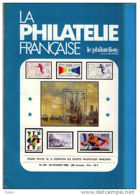 La Philatélie Française N°416 28 Février 1989 Organe Officiel TBE - French (from 1941)