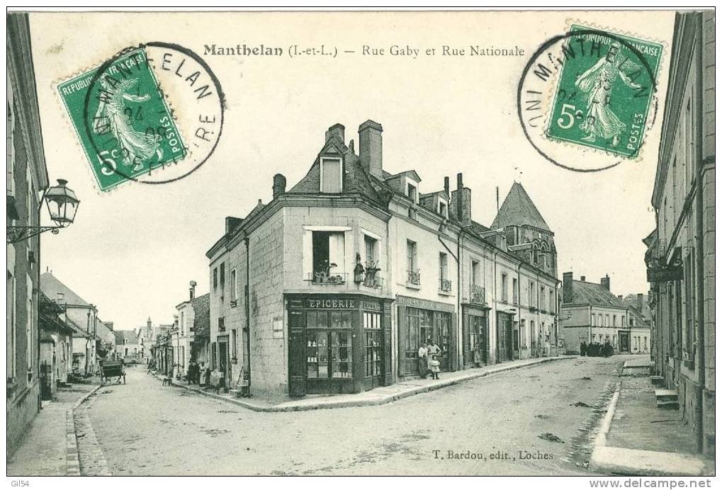 MANTHELAN -  RUE GABY ET RUE NATIONALE   - Jn68 - Autres & Non Classés