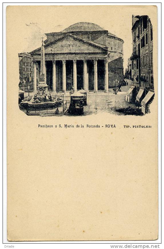 CARTOLINA FORMATO PICCOLO DI ROMA PANTHEON SANTA MARIA DELLA ROTONDA - Pantheon