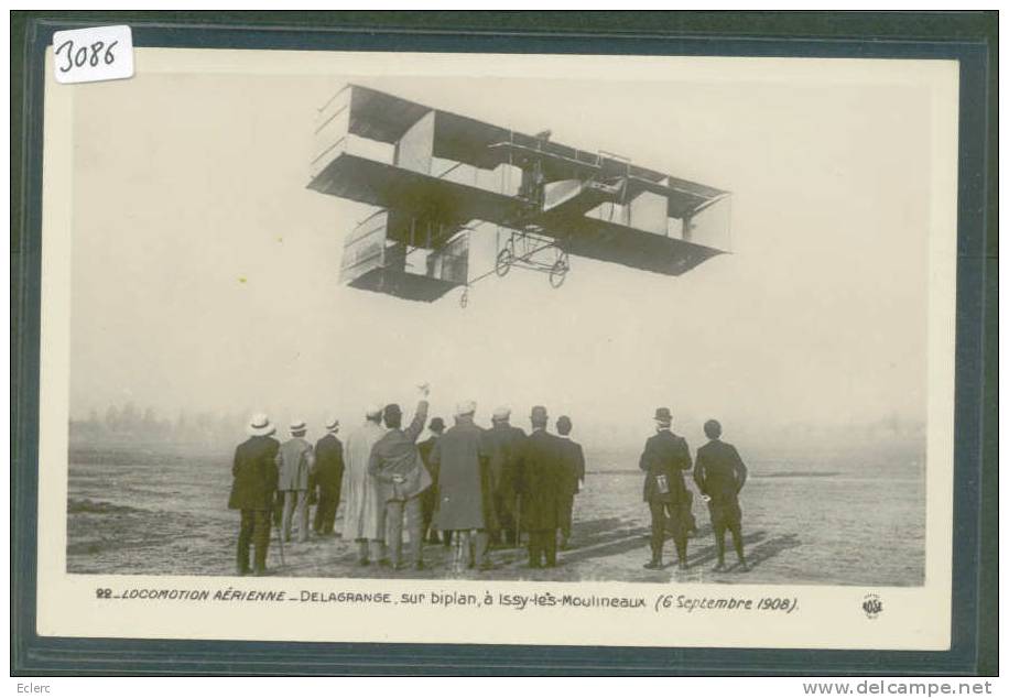 DELAGRANGE SUR BIPLAN A ISSY LES MOULINAUX - SEPTEMBRE 1908 - TB - Fliegertreffen