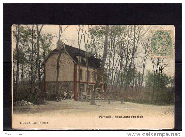 78 VERNEUIL SUR SEINE Bois, Restaurant Des Bois, Animée, Colorisée, Ed Legrand, 190? - Verneuil Sur Seine