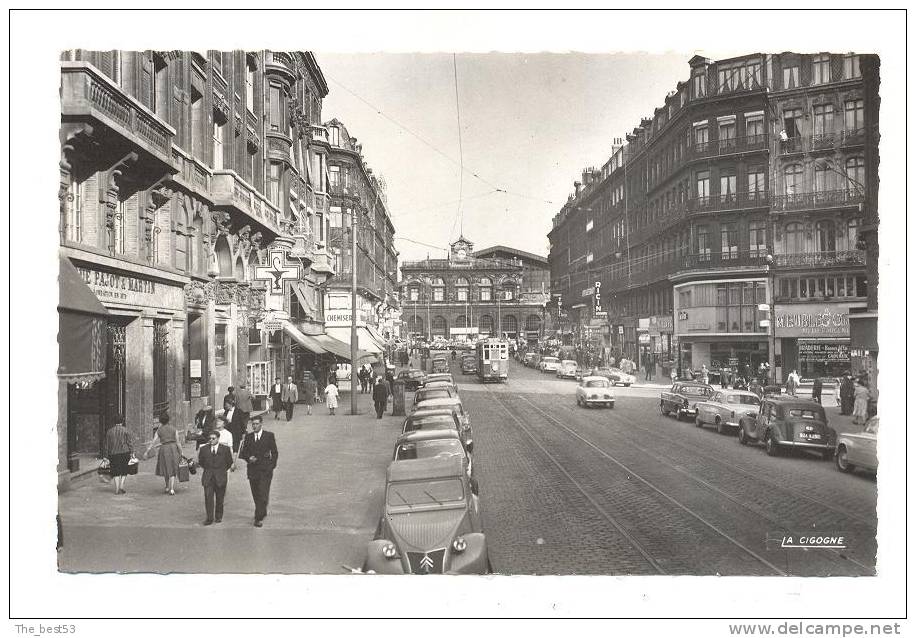 350/72   -   Lille   -   Rue Faidherbe, Gare          (Thème Voitures Années 50) - Lille